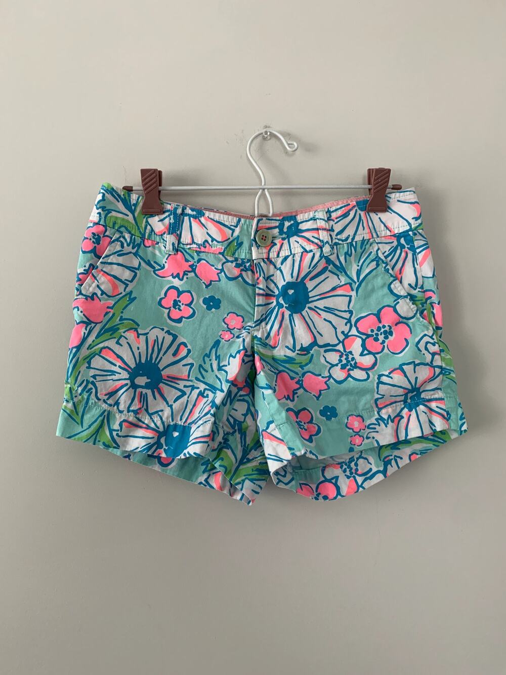 Lilly Pulitzer Callahan Floral Mint Greet Shorts Size 0